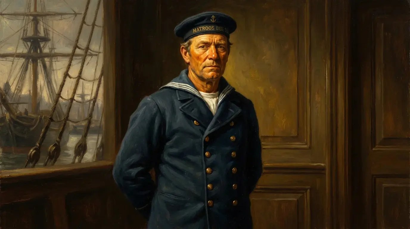Painting of historical navy sailor.